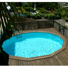 Piscina redonda de madeira 500